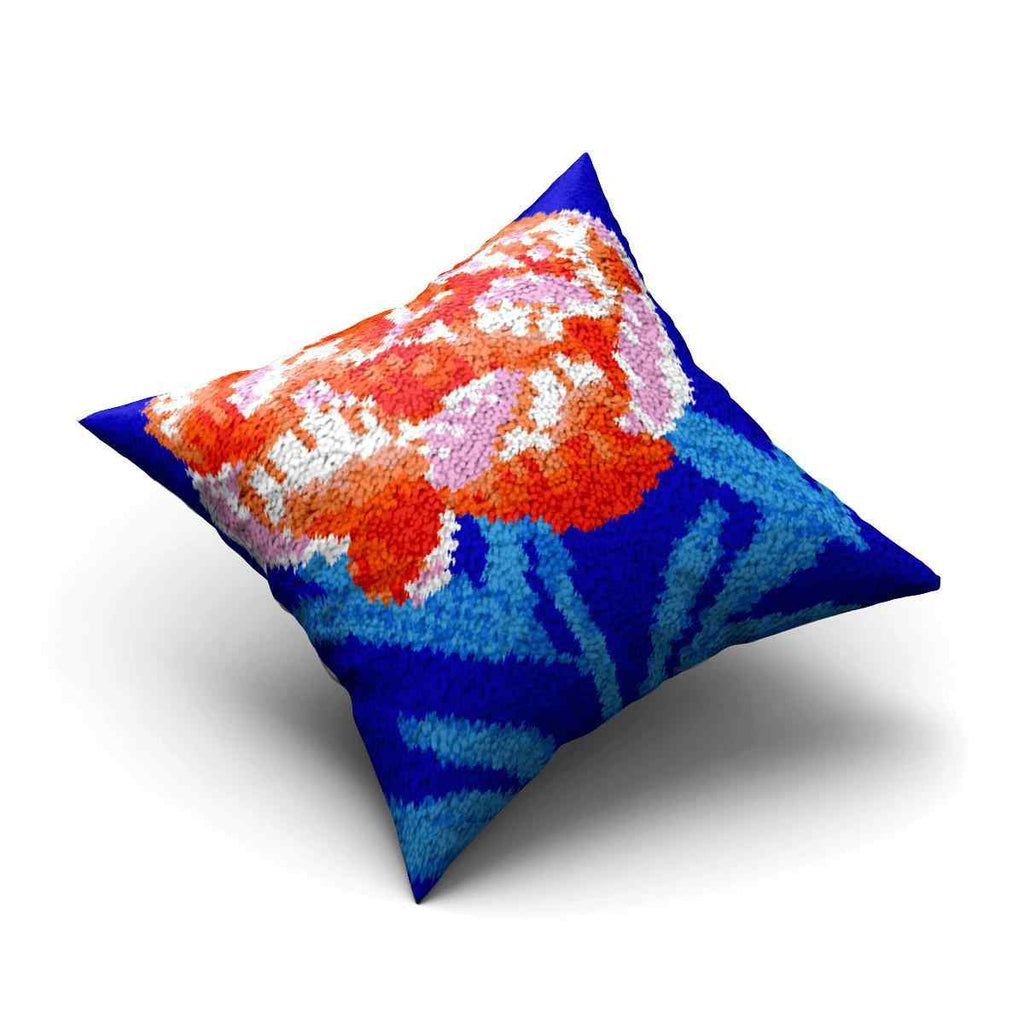Lone Flower Pillowcase - (17x17in - 43x43cm) - DIY Latch Hook Kit