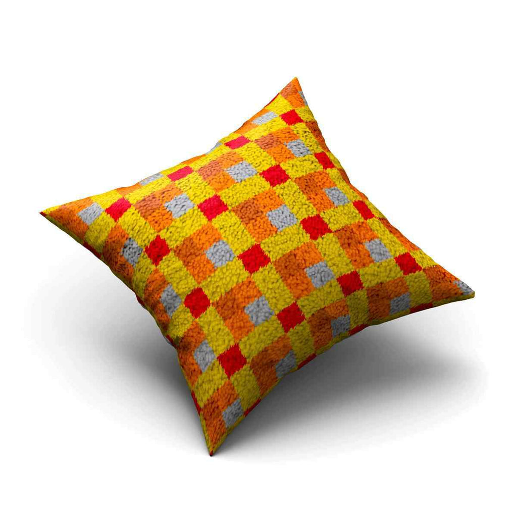 Squares Pillowcase - (17x17in - 43x43cm) - DIY Latch Hook Kit