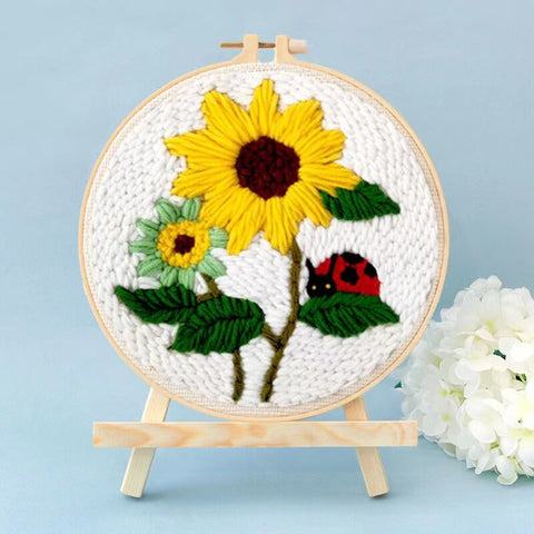 Ladybug on Sunflower - Punch Needle Kit