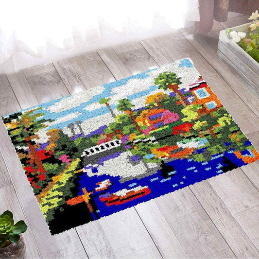 Color River Rug - (16x20in - 40x50cm) - DIY Latch Hook Kit