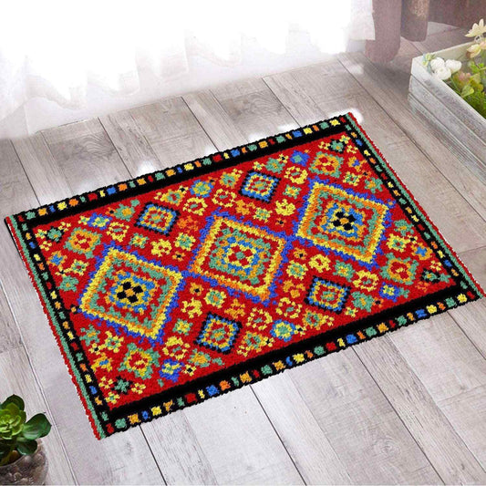 Diamond Pattern Rug - (16x24in - 40x60cm) - DIY Latch Hook Kit