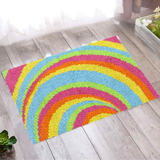 Rainbow Wave Rug - (16x24in - 40x60cm) - DIY Latch Hook Kit