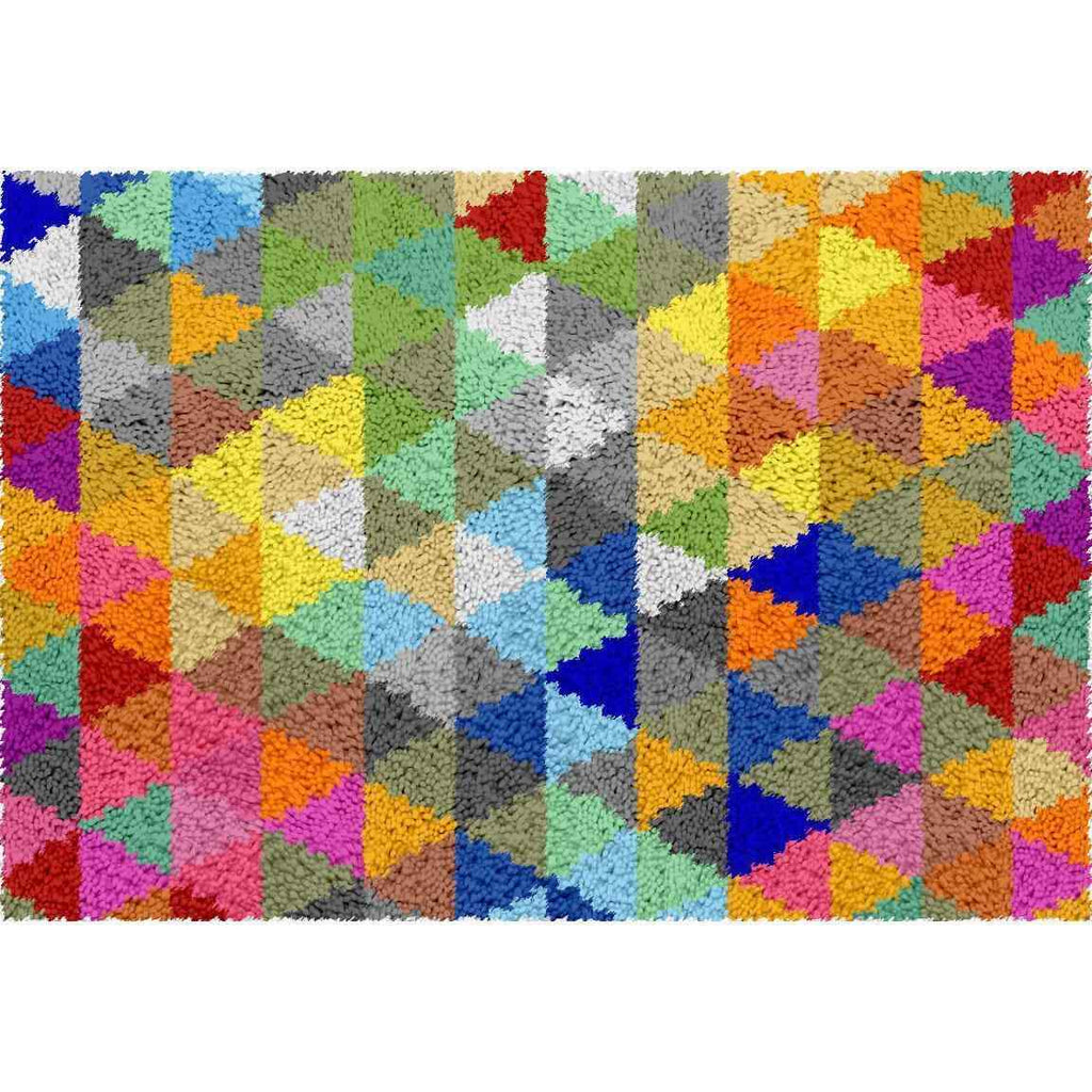 Hundred Colors Rug - (16x24in - 40x60cm) - DIY Latch Hook Kit