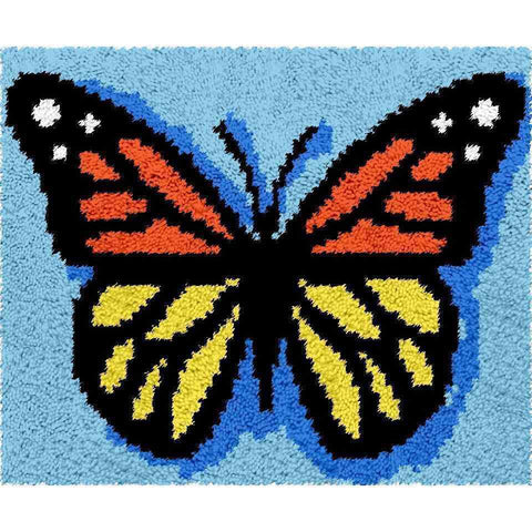 Butterfly Rug - (16x20in - 40x50cm) - DIY Latch Hook Kit