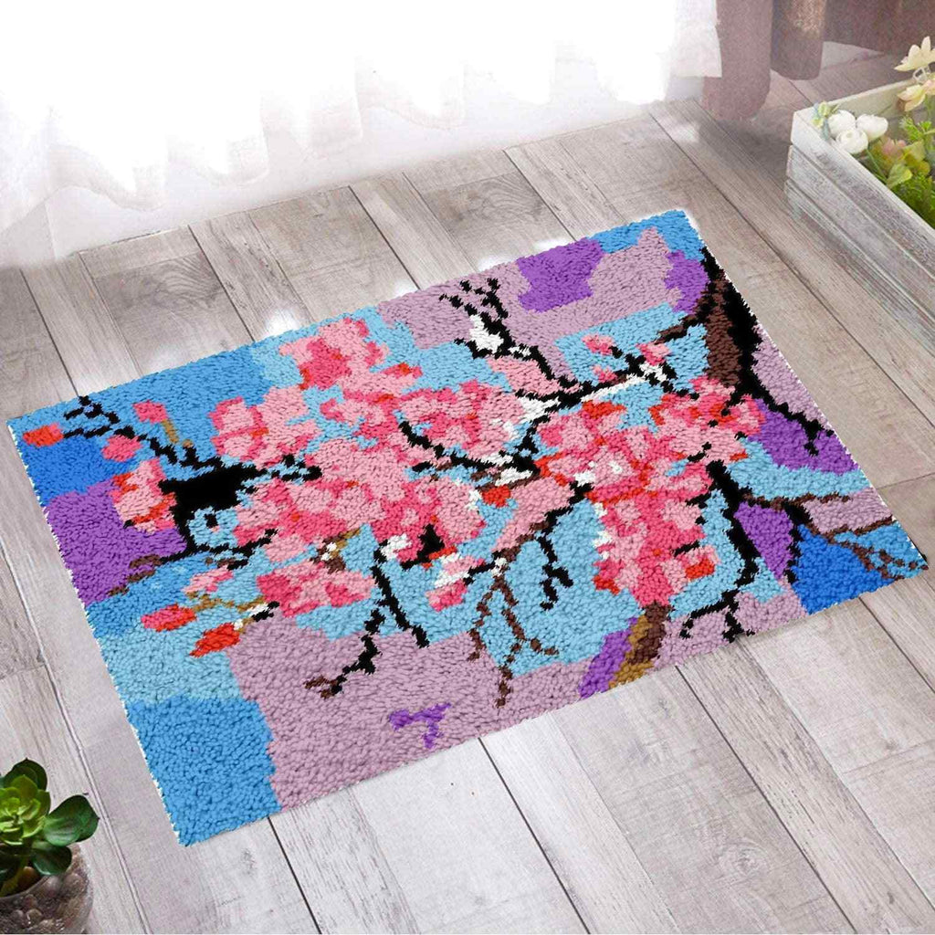 Sakura Bloom Rug - (16x20in - 40x50cm) - DIY Latch Hook Kit