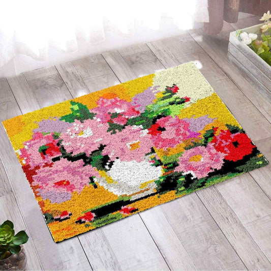 Flower Vase Rug - (16x20in - 40x50cm) - DIY Latch Hook Kit