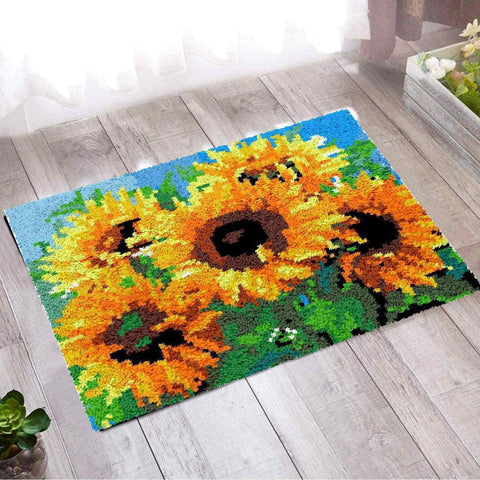Sunflower Rug - (16x20in - 40x50cm) - DIY Latch Hook Kit