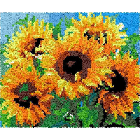 Sunflower Rug - (16x20in - 40x50cm) - DIY Latch Hook Kit
