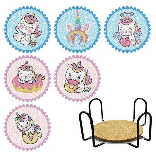 Unicorn 6-pack - Diamond Painting Coasters