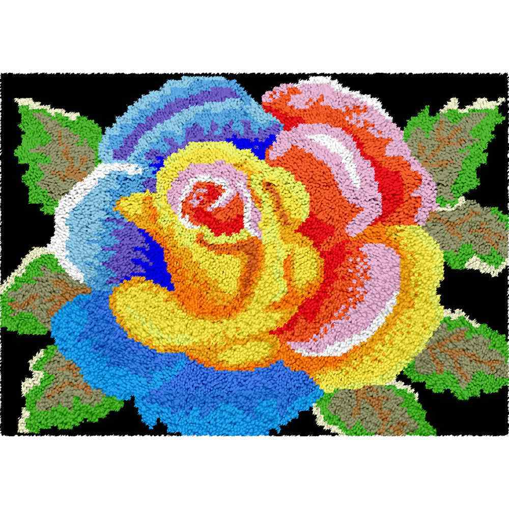 Colour Flower - (33x23in - 85x60cm) - DIY Latch Hook Kit