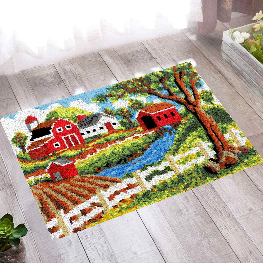 Peaceful Farm - (33x23in - 85x60cm) - DIY Latch Hook Kit