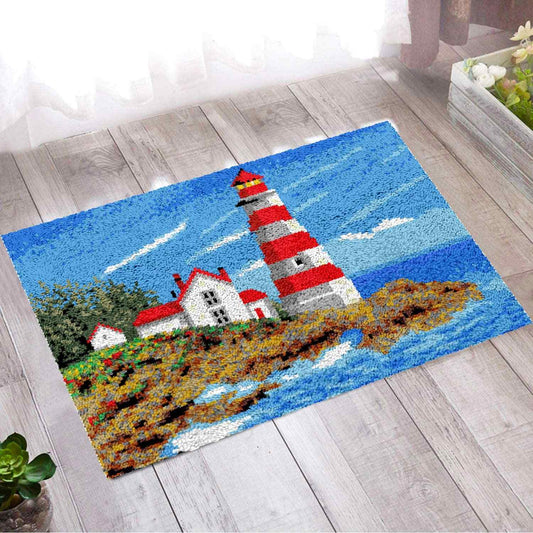 Seaside Lighthouse - (33x23in - 85x60cm) - DIY Latch Hook Kit