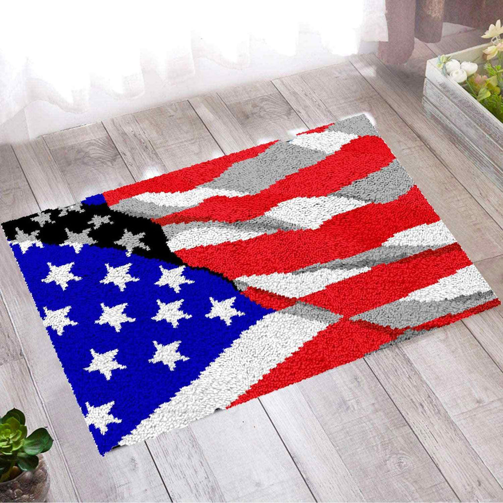 American Flag - (33x23in - 85x60cm) - DIY Latch Hook Kit – MyCraftJoy
