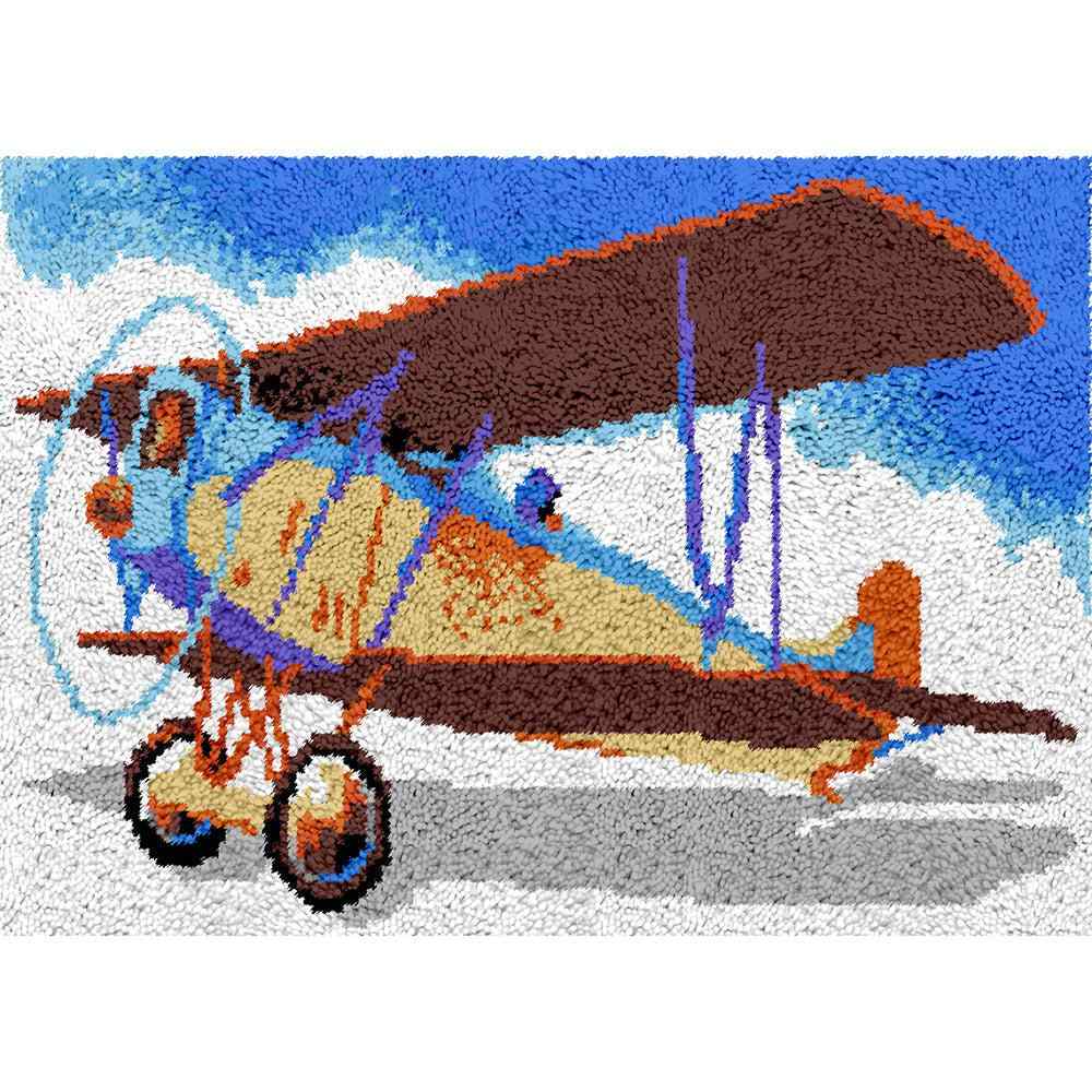 Plane - (33x23in - 85x60cm) - DIY Latch Hook Kit