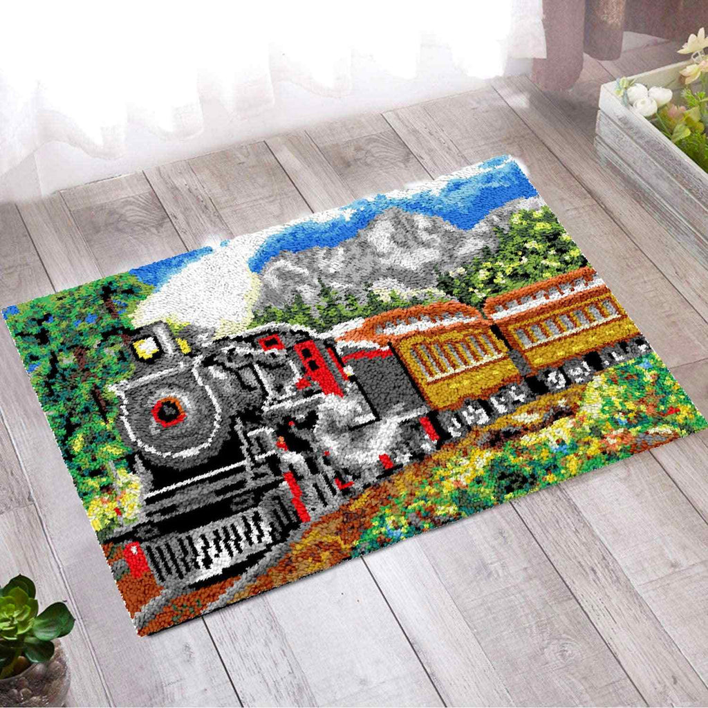 Passenger Train - (33x23in - 85x60cm) - DIY Latch Hook Kit