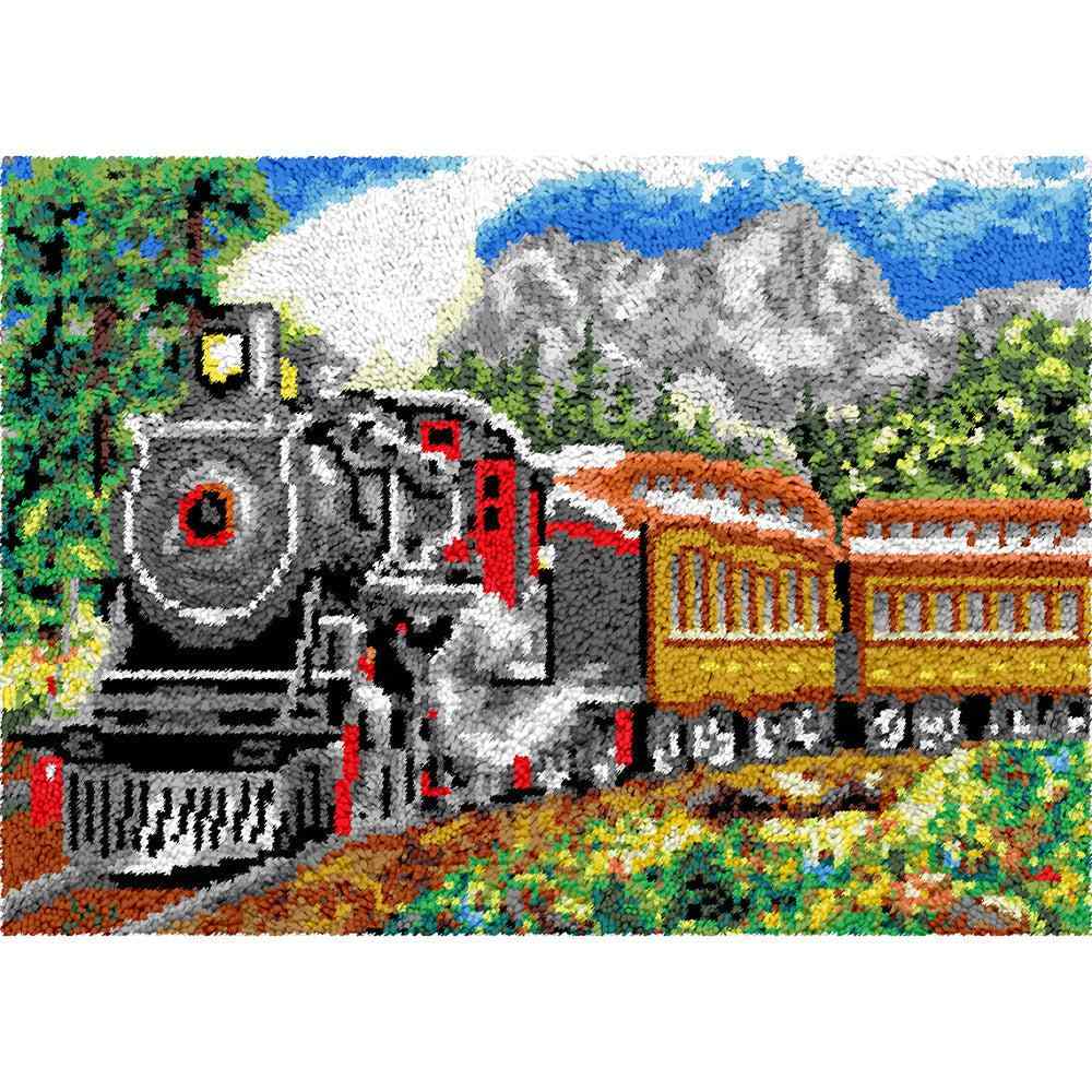 Passenger Train - (33x23in - 85x60cm) - DIY Latch Hook Kit