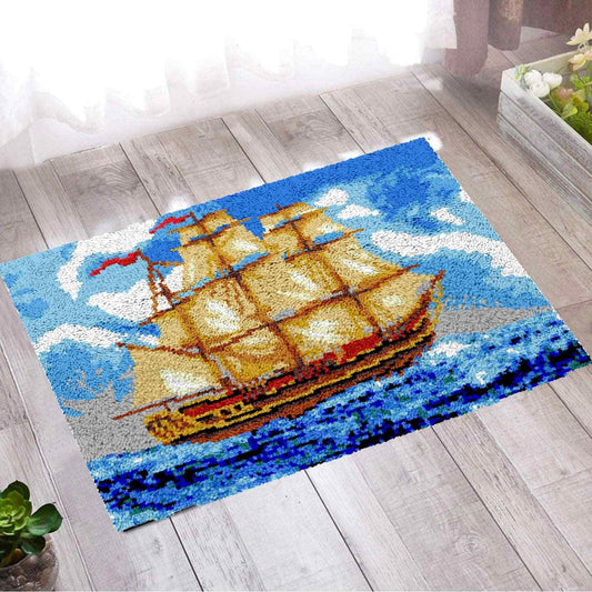 Pirate Ship - (33x23in - 85x60cm) - DIY Latch Hook Kit