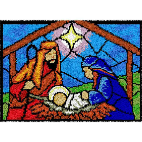 Birth of Christ - (33x23in - 85x60cm) - DIY Latch Hook Kit
