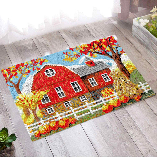 Red Barn - (33x23in - 85x60cm) - DIY Latch Hook Kit