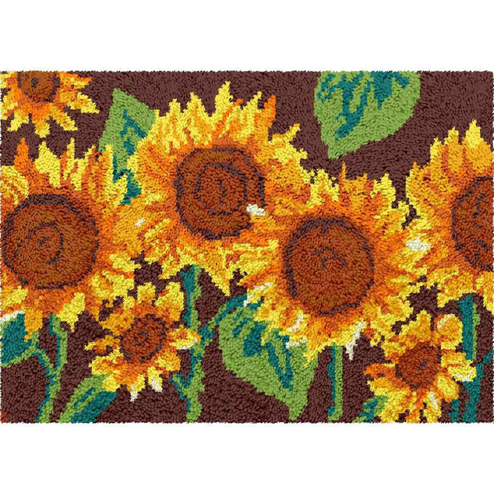 Sunflowers - (33x23in - 85x60cm) - DIY Latch Hook Kit