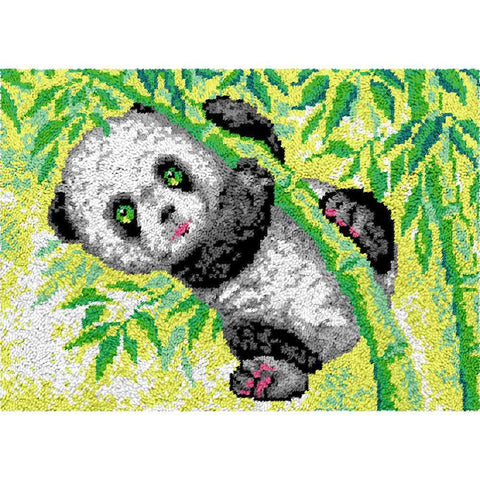 Bamboo Panda - (33x23in - 85x60cm) - DIY Latch Hook Kit