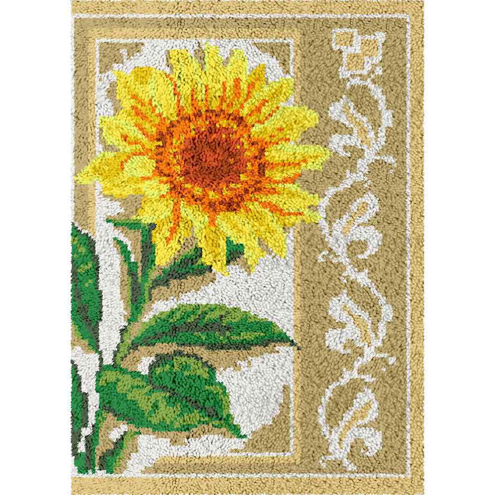 Beautiful Sunflower - (23x33in - 60x85cm) - DIY Latch Hook Kit