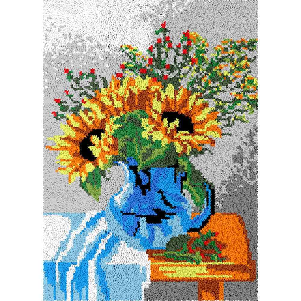 Bedside Sunflower- (23x33in - 60x85cm) - DIY Latch Hook Kit