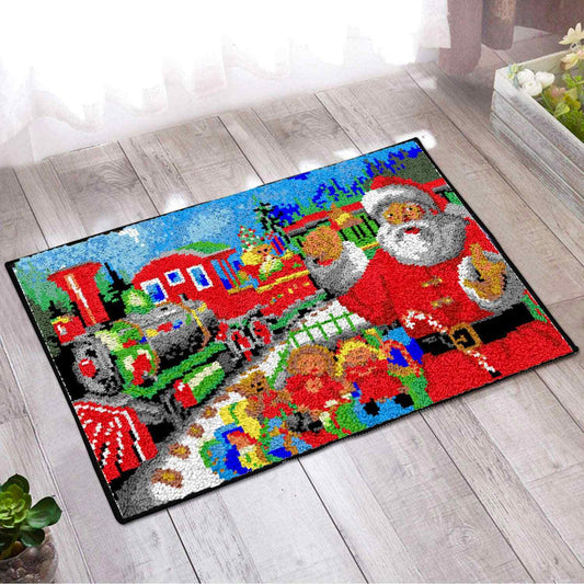 Santa's Train - (33x23in - 85x60cm) - DIY Latch Hook Kit