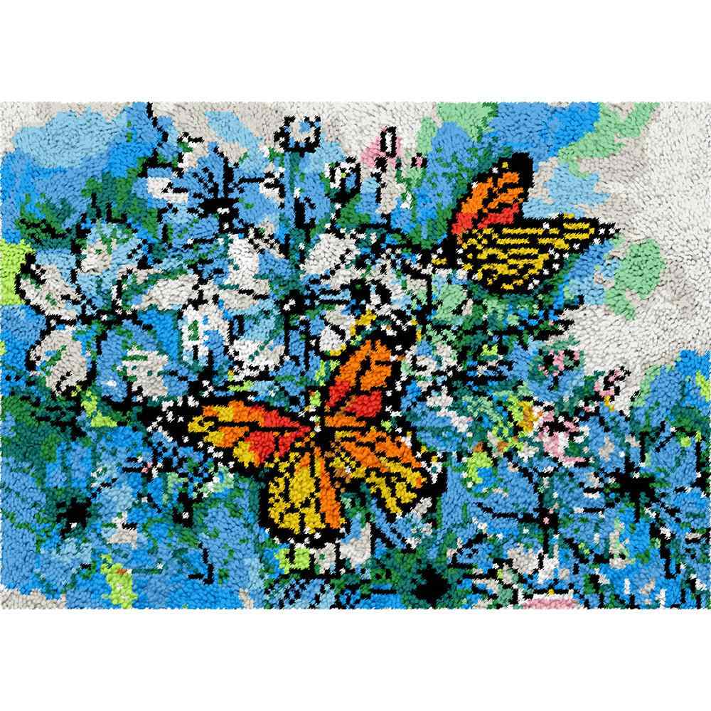 Butterflies - (33x23in - 85x60cm) - DIY Latch Hook Kit