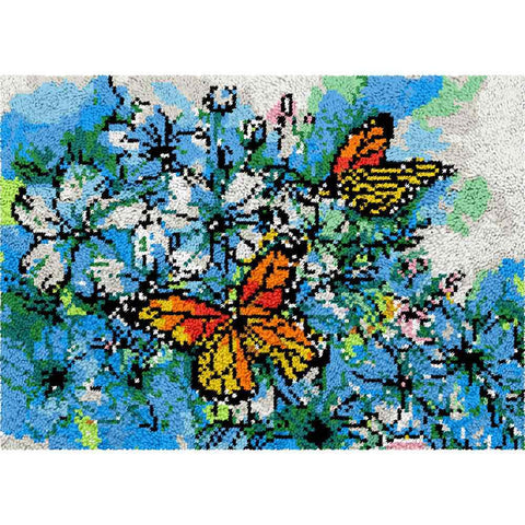 Butterflies - (33x23in - 85x60cm) - DIY Latch Hook Kit