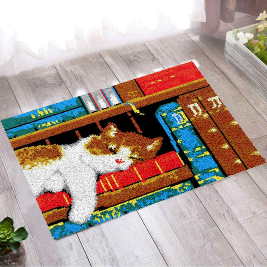 Sleepy Cat - (33x23in - 85x60cm) - DIY Latch Hook Kit