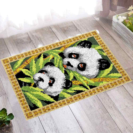 Pandas - (23x33in - 60x85cm) - DIY Latch Hook Kit