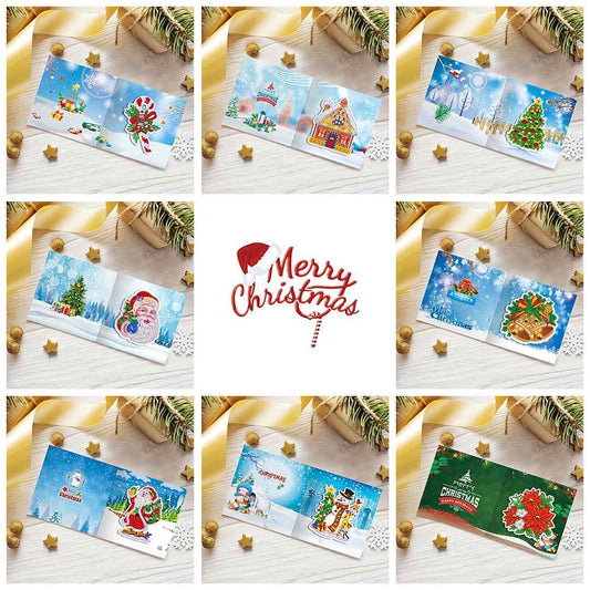 Diamond Painting Christmas Cards [8 Pack]