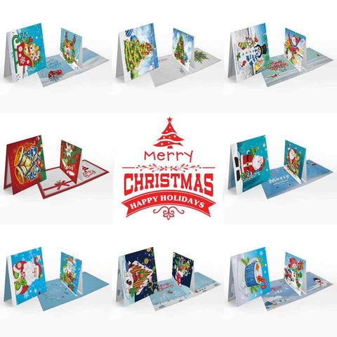 Diamond Painting Christmas Cards [8 Pack]