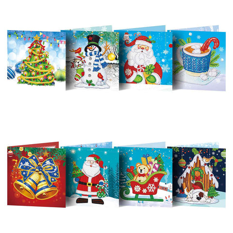 Diamond Painting Christmas Cards [8 Pack]