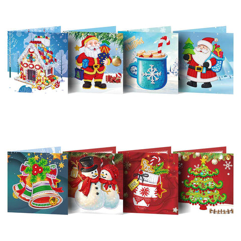 Diamond Painting Christmas Cards [8 Pack]