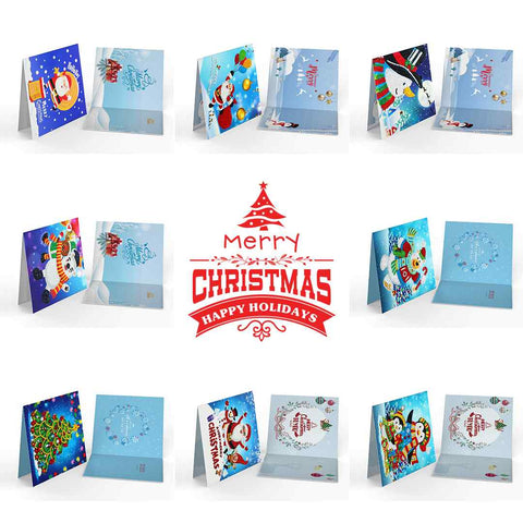 Diamond Painting Christmas Cards [8 Pack]