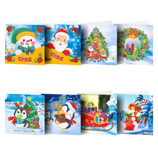 Diamond Painting Christmas Cards [8 Pack]