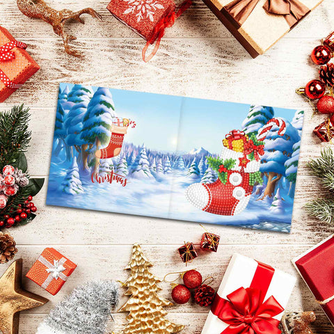 Diamond Painting Christmas Cards [8 Pack]