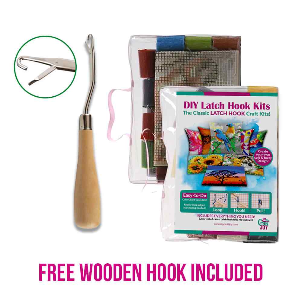 Pink Flamingo - (23x33in - 60x85cm) - DIY Latch Hook Kit