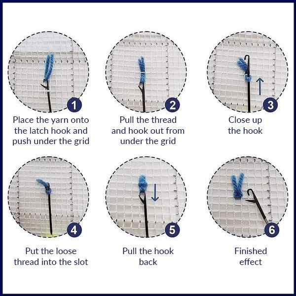 Blue Peacock - (23x33in - 60x85cm) - DIY Latch Hook Kit