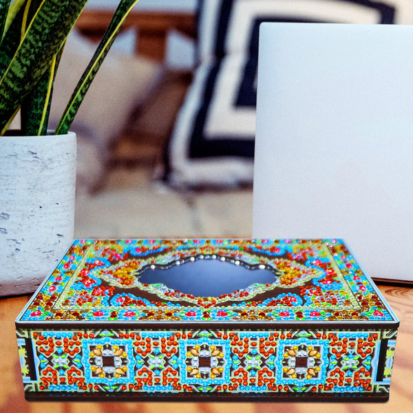 Wood Box Organizer with Mirror - Diamond Painting Accessories