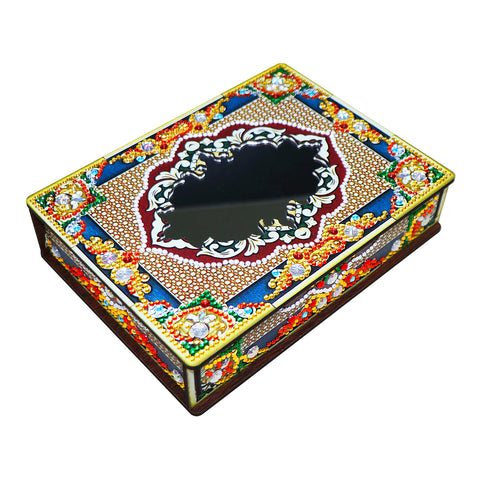 Wood Box Organizer with Mirror - Diamond Painting Accessories