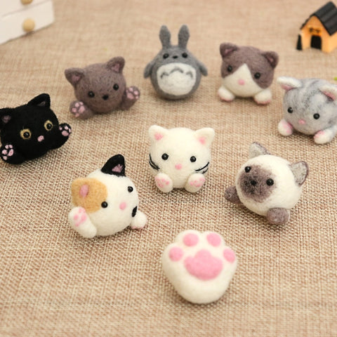 9 Pcs Cute Cats with Box - DIY Felt Painting Kit