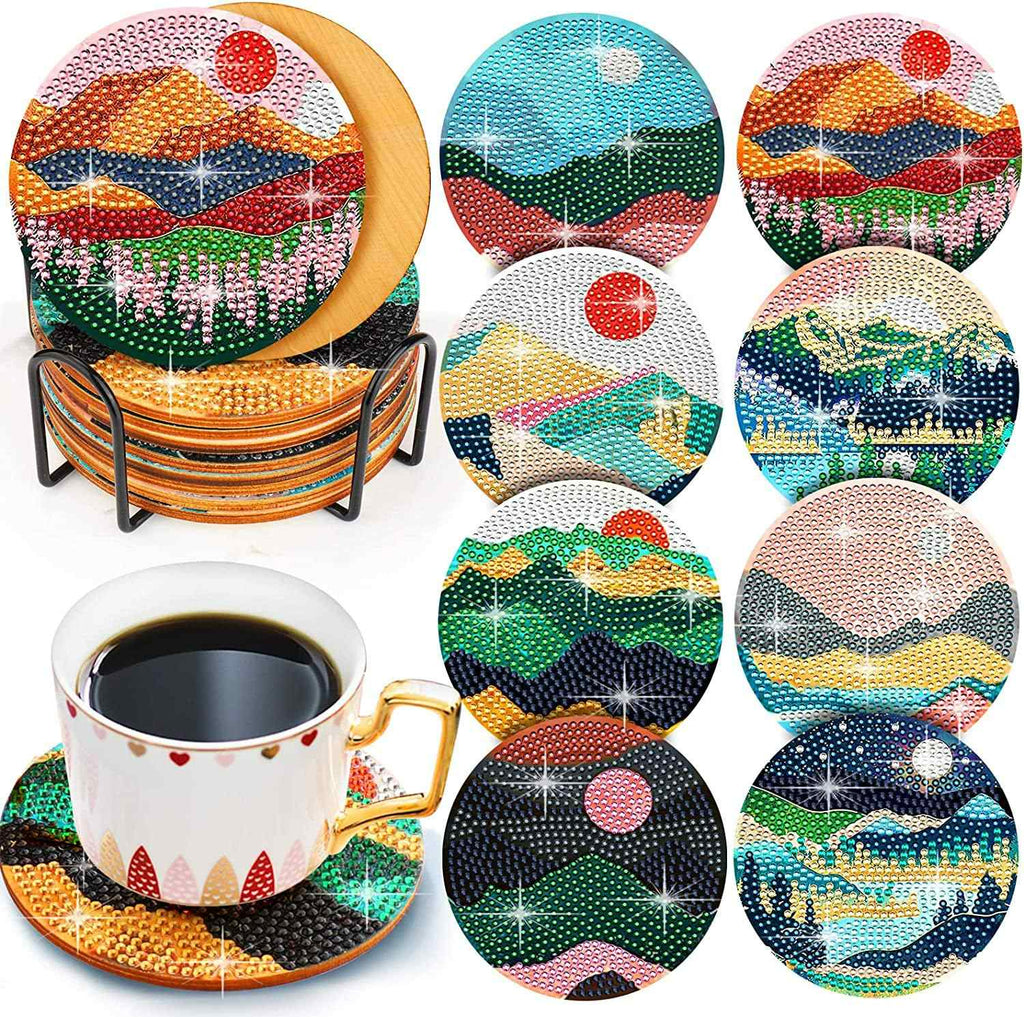 Scenery 8-pack - Diamond Painting Coasters