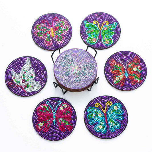 Butterfly 6-pack - Diamond Painting Coasters