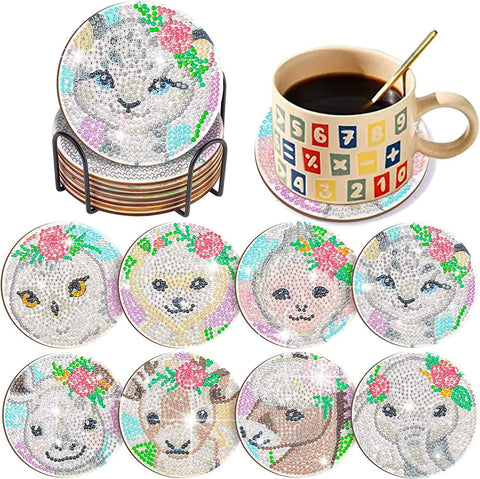 Animals 8-pack - Diamond Painting Coasters