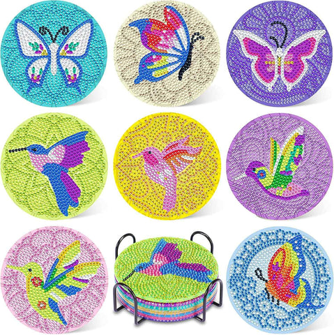 Butterfly 8-pack - Diamond Painting Coasters