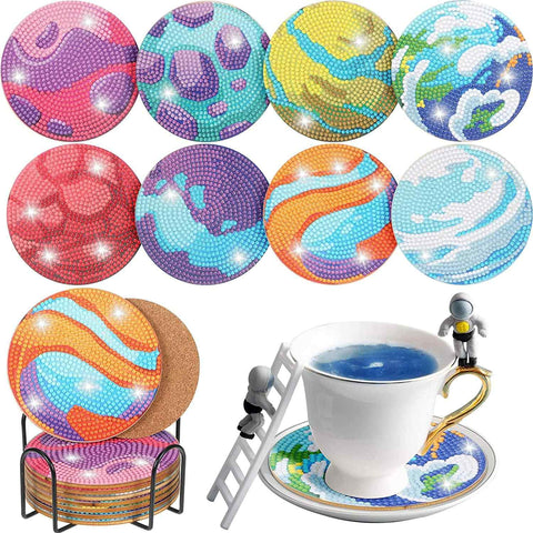 Plannets 8-pack - Diamond Painting Coasters