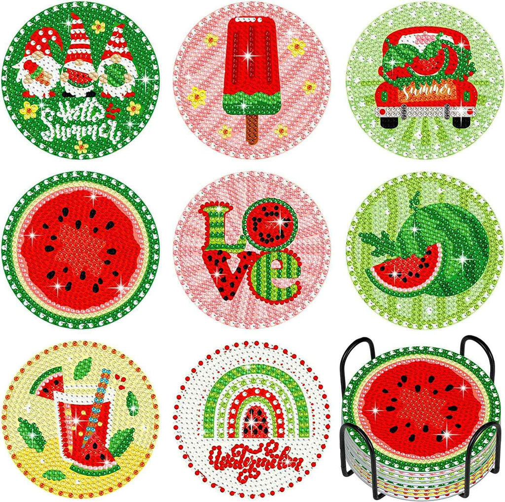 Watermelon 8-pack - Diamond Painting Coasters